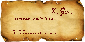 Kuntner Zsófia névjegykártya