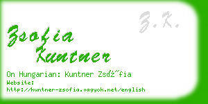 zsofia kuntner business card